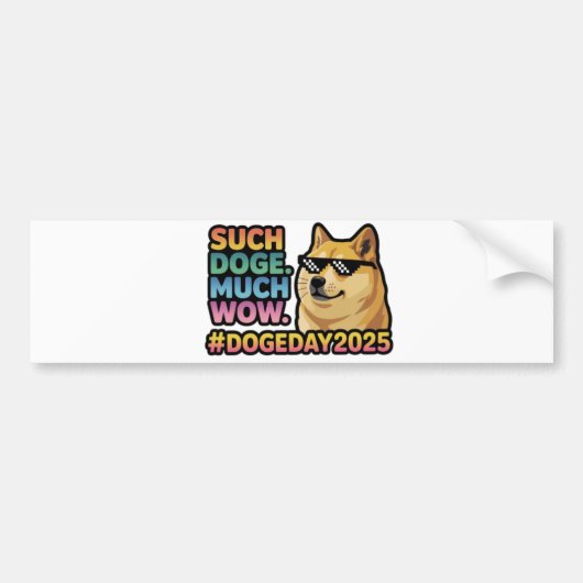 Zo'n Doge Much Wow Bumpersticker-Funny Doge Meme Bumpersticker (Voorkant)