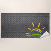 Zon donkergrijze handdoek instellen (Voorkant)