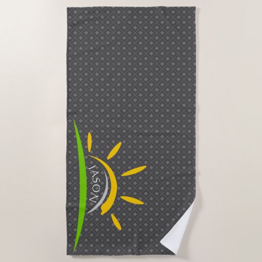 Zon donkergrijze handdoek instellen (Voorkant)