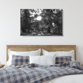 Zon door bomen canvas afdruk (Insitu (Slaapkamer))