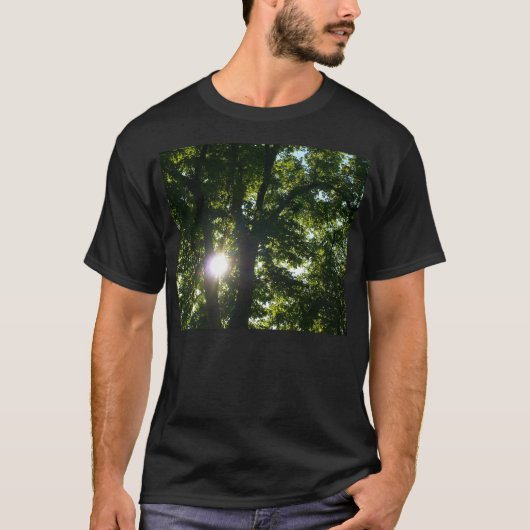 Zon door bomen t-shirt (Voorkant)