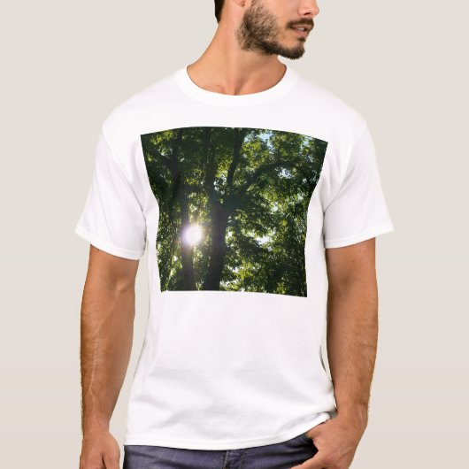 Zon door bomen t-shirt (Voorkant)