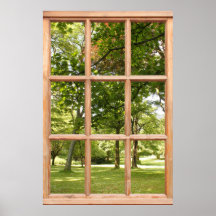 Zon door de bomen Gezicht vanuit een raam