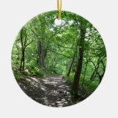 Zon door de bomen keramisch ornament (Voorkant)