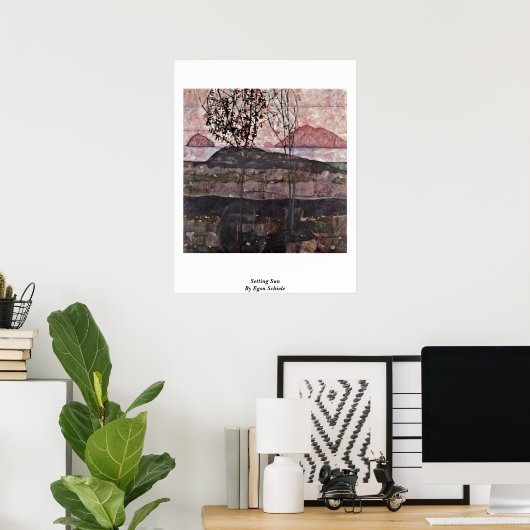 Zon door Egon Schiele Poster (Thuiskantoor)