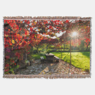 Zon door herfstbladeren, Kroatië Deken