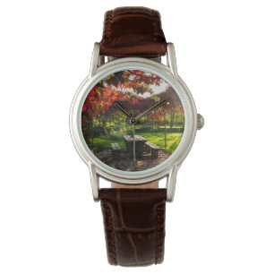 Zon door herfstbladeren, Kroatië Horloge