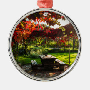 Zon door herfstbladeren, Kroatië Metalen Ornament
