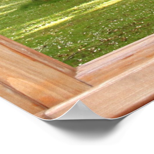 Zon door het Uitzicht van Bomen van een Venster Poster (Hoek)