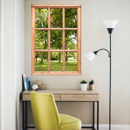 Zon door het Uitzicht van Bomen van een Venster Poster