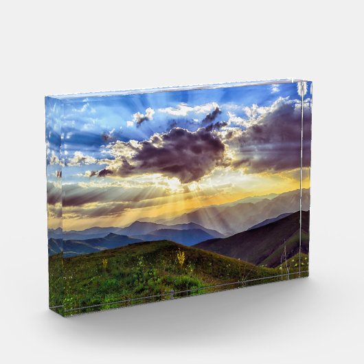 Zon door het Wolkengebergte Fotoblokken (Links)