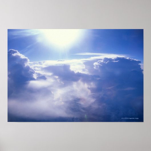 Zon door wolken heen poster (Voorkant)