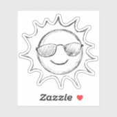 Zon Dragen Zonnebril Schets Sticker (Vel)