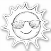 Zon Dragen Zonnebril Schets Sticker (Voorkant)