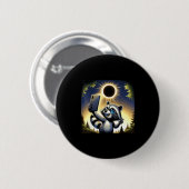 Zon Eclipse Wasbeer April 8 dragen Ronde Button 5,7 Cm (Voorkant /achterkant)