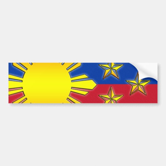 Zon en 3 sterren bumpersticker (Voorkant)