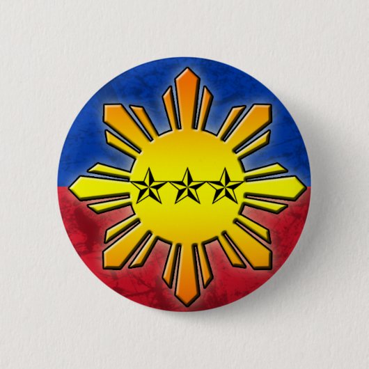 Zon en 3 sterren ronde button 5,7 cm (Voorkant)