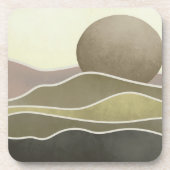 Zon en bergen bier onderzetter (Voorkant)