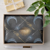 Zon- en bewegingspatroon op zwarte loskoppeling tissuepapier (Geschenk)