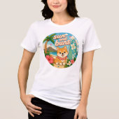Zon en Bips Tropische Surf Pup Tri-Blend Shirt (Voorkant)