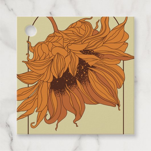 Zon en bloei bedankjes labels (Voorkant)