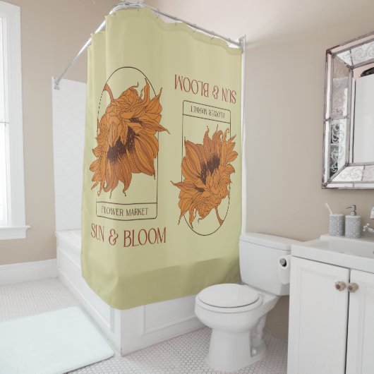 Zon en bloei douchegordijn (In situ)