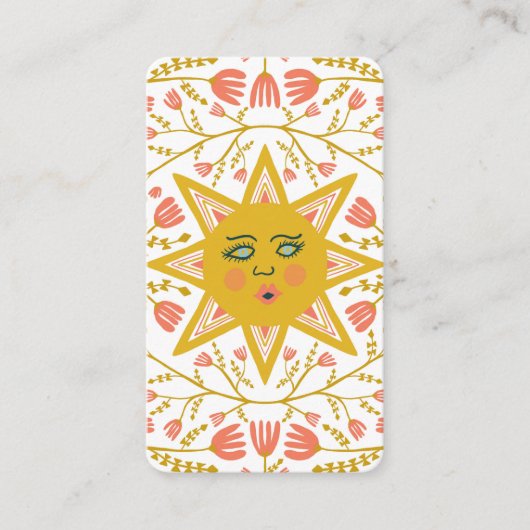 Zon en bloeiende wijnstokken Elegant geïllustreerd Visitekaartje (Voorkant)