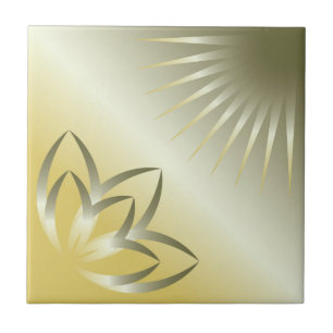 zon en bloem tegeltje