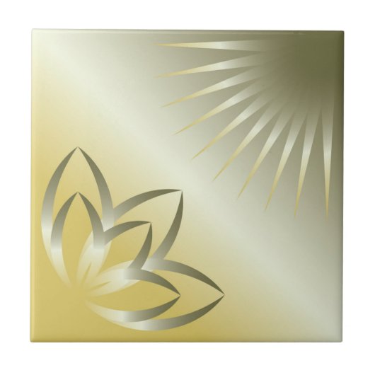 zon en bloem tegeltje (Voorkant)