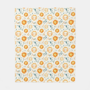 Zon en bloemen baby geschenken fleece deken