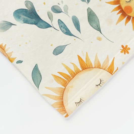 Zon en bloemen baby geschenken fleece deken (Hoek)