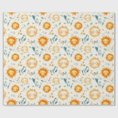 Zon en bloemen baby geschenken Inpakpapier (Vlak)