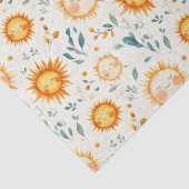 Zon en bloemen baby geschenken tissuepapier (Detail)