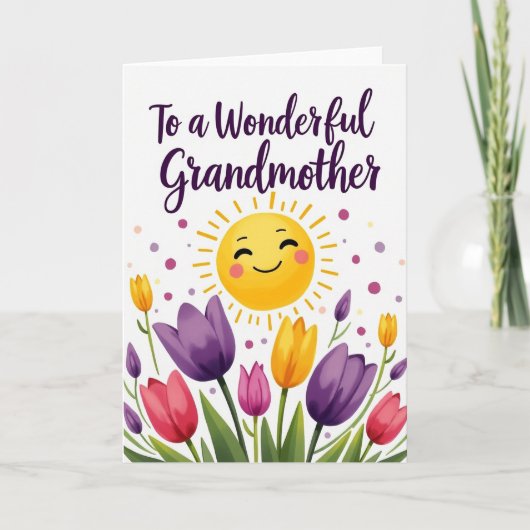 Zon En Bloemen Oma Kaart (Voorkant)
