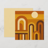 Zon en Bogen Mid Century Modern Geometrisch Ontwer Kaart (Voorkant / Achterkant)