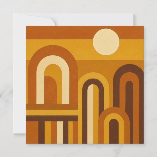Zon en Bogen Mid Century Modern Geometrisch Ontwer Kaart (Voorkant)