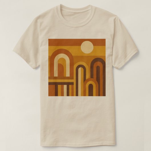 Zon en Bogen Midden Eeuw Modern Geometrisch Ontwer T-shirt (Design voorkant)