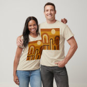 Zon en Bogen Midden Eeuw Modern Geometrisch Ontwer T-shirt (Unisex)