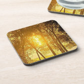 Zon en bomen bier onderzetter (Linkerzijde)