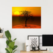 Zon en boom instellen poster (Thuiskantoor)