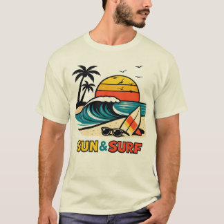 zon en brandingingsgolven t-shirt