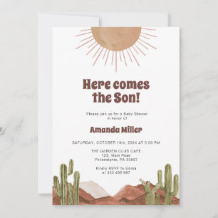 Zon en cactus Baby shower Save The Date