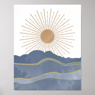 Zon en de Blauwe Bergen Poster