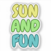 Zon En Fun Kiss-Cut Sticker (Voorkant)