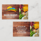 Zon en gekleurd penseel | groenten produceren visitekaartje (Voorkant / Achterkant)