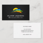 Zon en gekleurd penseel visitekaartje (Voorkant / Achterkant)