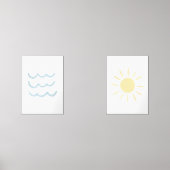 Zon en golfmuur kunst set van 2 poster (Voorkant)