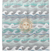 zon en golven douchegordijn (Voorkant)