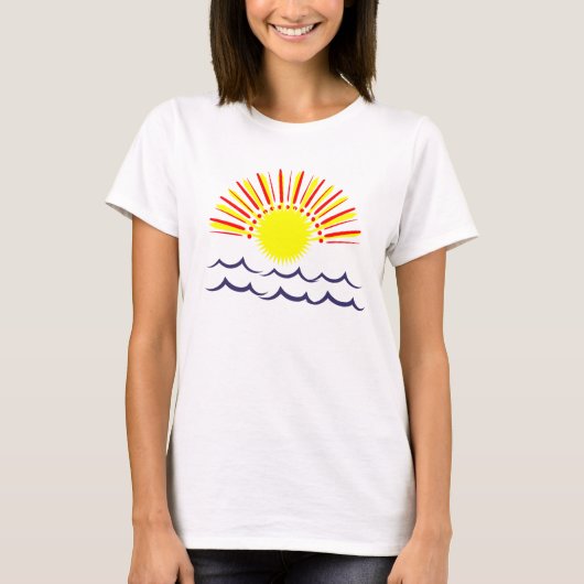 Zon en golven geluk t-shirt (Voorkant)