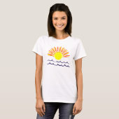 Zon en golven geluk t-shirt (Voorkant volledig)